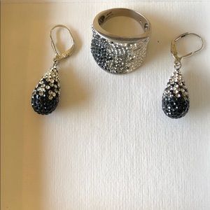 925 silver drop earrings and ring JACMEL